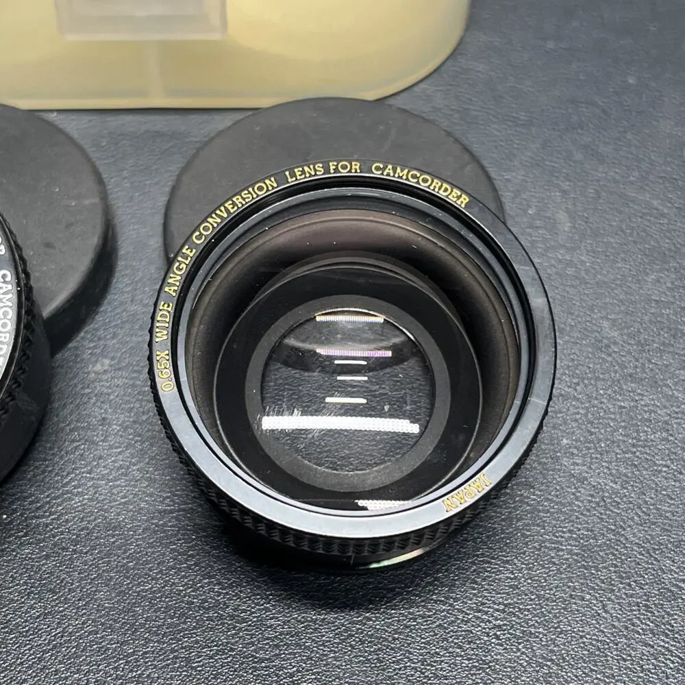 Vtg WIDE ANGLE TELEPHOTO CONVERSION LENS FOR CAMCORDER 1.5x and 0.65x, Japan.